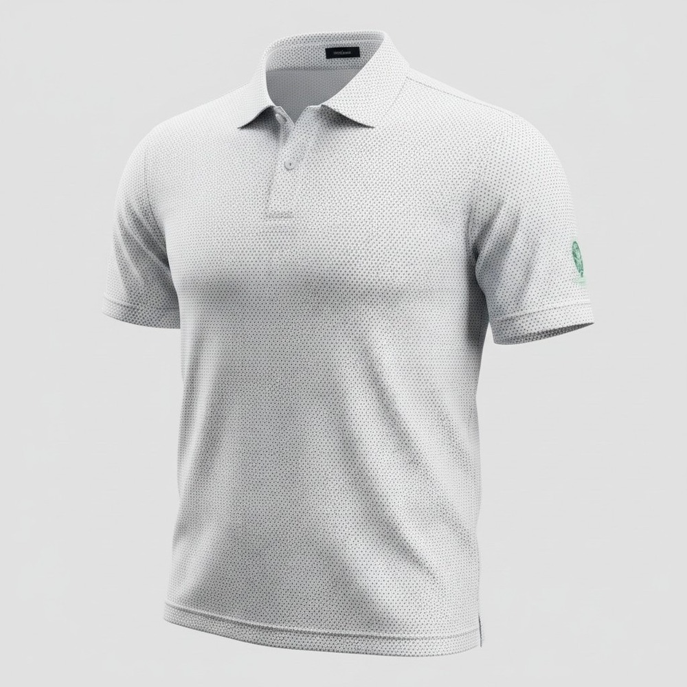Peter Millar Performance Polo XL White Micro Print Stretch Golf Shirt Men